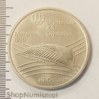 10 долларов 1976 Олимпиада XXI. Монреаль. Олимпийский стадион, Канада, XF