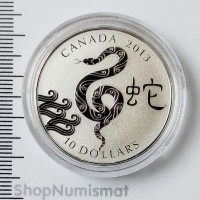 10 долларов 2013 Год Змеи, Канада, BU
