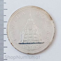 1 доллар 1976 100 лет Оттавской парламентской библиотеке, Канада, BU (XF)
