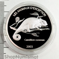 10 франков 2003 Хамелеон, Конго, Proof (Aunc) [212]