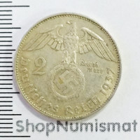 2 рейхсмарки (reichsmark) 1937, Германия Берлин (A), VF