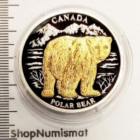 10 долларов 2004 Полярный медведь. Канада, Либерия, Proof (XF), бриллианты