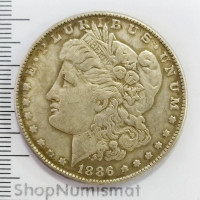 1 доллар 1886 S (доллар Моргана), США, VF