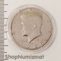 50 центов 1980 D Кеннеди half dollar (1/2 доллара), США, XF